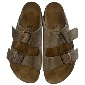 Birkenstock Arizona Taupe Suede Sandals Women’s 6 – Classic Comfort Slide NEW
